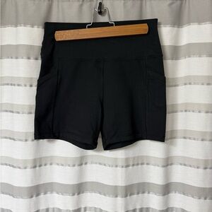 Offline High Waist Black Women's biker shorts with pockets, size large